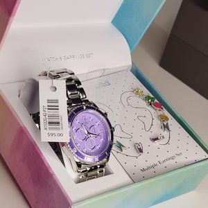 Mudd Silver Tone Watch and Earring Set - NWT - NIB